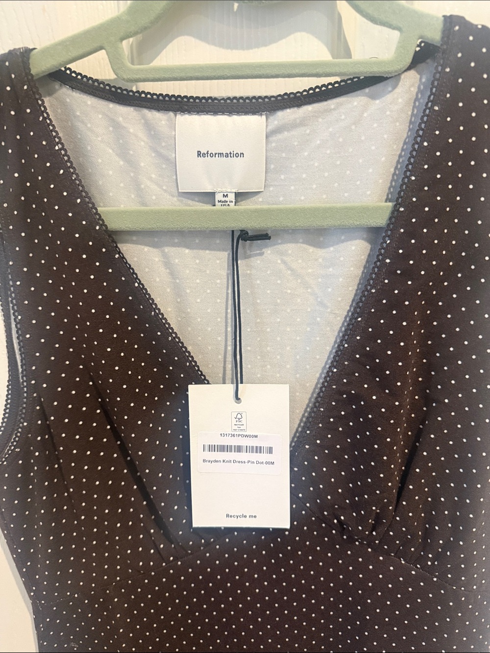 NWT Reformation Brayden Pin Dot Knit Midi Dress - M - Picture 5 of 7